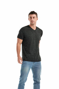 Camiseta con Cuello en V de Último Diseño, 100% Algodón, para Hombre, Moderna, de Manga Corta, Ecológica, Transpirable, de Alta Calidad, Servicios OEM, Personalizable - Product Image 4