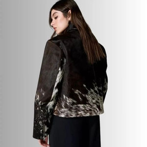 Chaquetas de Cuero Tejidas de Manga Larga Estilo Western Vintage Personalizables para Mujer, Tallas Grandes, Ecológicas, Resistentes al Viento, Servicio OEM - Product Image 6