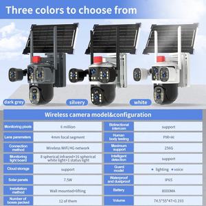 Telecamere di Sicurezza V380 da Esterno con Pannelli Solari WiFi, Scheda SIM 4G, PTZ, Telecamera di Sorveglianza con Faretto, Rilevamento Movimento, 12MP 4K Impermeabile - Product Image 2