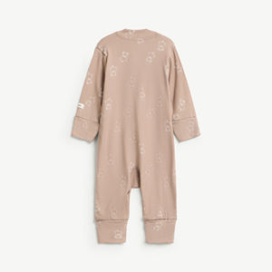 Mameluco ajustado de modal y elastano con estampado de oso, manga larga y broches para bebé recién nacido unisex, ODM Vietnam - Product Image 2