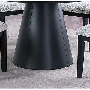 Tavolo da Pranzo Rotondo Unico con Base in Legno Nero a Forma di Cono, Stile Moderno e Casual - Product Image 3