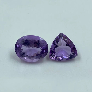 Pierre précieuse améthyste naturelle, coupe ovale, pierre non montée, 6,49 carats, 2 pièces pour la fabrication de bijoux - Product Image 1