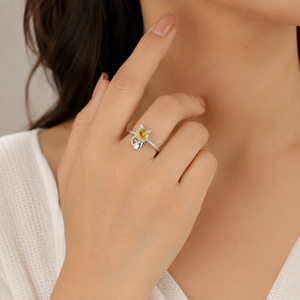 Natural Citrine 925 Sterling Silver Cat <b>Ring</b> <b>Adjustable</b> Gemstone Fine <b>Rings</b> For Women - Product Image 1