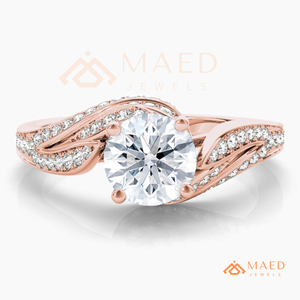Moissanite Twisted Band Ring for Women Rose Gold Engagement Wedding Anniversary Jewelry Elegant Daily Wear Style - Product Image 5