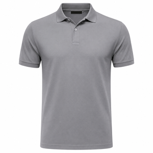 Camiseta Polo Gris Personalizada para Hombre, 100% Algodón Pique, Manga Corta, Camiseta Polo de Golf, OEM, ODM, Marca Privada - Product Image 1