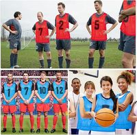 Maillot d'entraînement de football unisexe en mesh, débardeur numéroté de 1 à 12, bleu et rouge, respirant, vêtements d'équipe pour adultes, toutes saisons