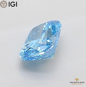 Diamant de laboratoire CVD, taille coussin, 1,00 carat, avec certificat IGI, couleur bleu vif fantaisie, clarté VS1, idéal pour un cadeau de fiançailles. - Product Image 5