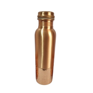 Wholesale Handcrafted Pure Solid Copper <b>Bottle</b> Eco-Friendly Reusable Metal <b>Flask</b> with Custom Logo Engraving for Home Office - Product Image 1