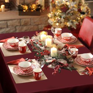 Rectangular Polyester Tablecloth 60 X 60 Inch Wrinkle-Resistant Stain Washable Decorative Fabric <b>Table</b> <b>Cover</b> - Product Image 2