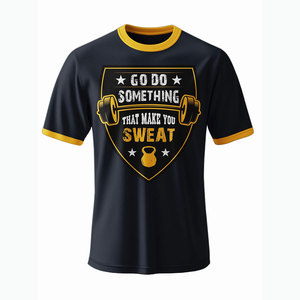 Camiseta Deportiva de Gimnasio, Nueva Llegada, 100% Algodón, Secado Rápido, Transpirable, Manga Corta, Ropa Deportiva para Hombre - Product Image 1