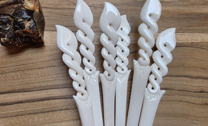 Épingle à cheveux en os de buffle |   Bâtonnet à cheveux sculpté durable pour chignon et coiffure relevée - Product Image 5