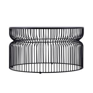 Tavolino da Caffè CT901 Moderno Contemporaneo con Base in Metallo e Piano in Vetro Temperato Colorato da 30 Pollici per Soggiorno - Product Image 4