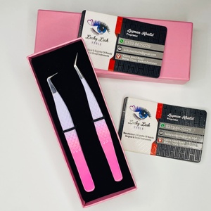 แหนบต่อขนตา LUCKY LASH TOOLS รุ่นใหม่ ปลายแหลมเคลือบสองสี ปลายเรียบ ป้องกันไฟฟ้าสถิตย์ ทำจากสแตนเลสสตีล - Product Image 1