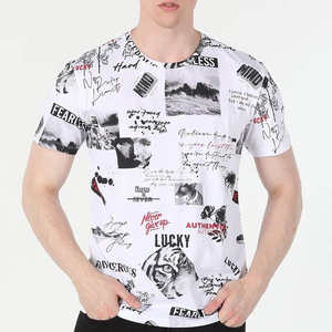 Camiseta de Manga Corta para Hombre, Personalizada con Serigrafía, Ligera, 100% Algodón, Transpirable, Corte Regular, Diseño Gráfico Urbano - Product Image 1