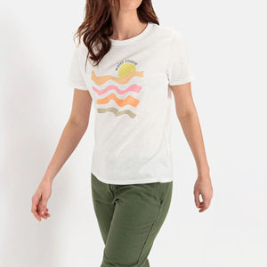 Camiseta de Verano 2026 de Primera Calidad para Mujer, Corte Ajustado, 100% Algodón, Transpirable, Color Sólido, Casual, Estampada, Manga Corta, OEM ODM - Product Image 4