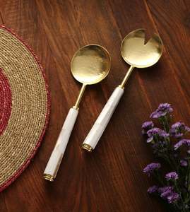 <b>MOP</b> handle Metal Set of 2 Serving Set For Gifting Events Wedding Use With Logo Customization - Product Image 3