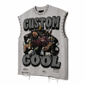 SHY SPORTS Custom Oversized Graphic Printed Tank Top 100% Cotton Jersey Hip Hop Design <b>Sleeveless</b> <b>TShirt</b> For Unisex Comfort Wear - Product Image 3