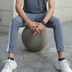 Conjunto Deportivo Informal para Hombre, Color Gris Sólido, Manga Corta, Cuello Redondo, Cintura Elástica, Corte Regular, 100% Poliéster, Ropa Deportiva para Primavera - Product Image 6