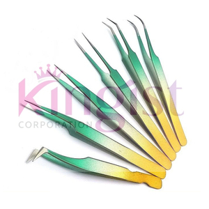 Stainless Steel High Quality Good Selling 10 Pcs Eyelash Tweezers Set for Eyelash Extensions set - Product Image 4