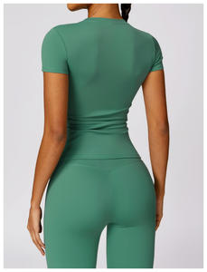 ชุดโยคะผู้หญิงระบายอากาศได้ดี ไซส์ XS สีสันตัดกัน ชุดกีฬาเอวสูงพร้อมกางเกงขาสั้น ให้ความรู้สึกเหมือนไม่ได้ใส่ กระชับรูปร่าง เหมาะสำหรับออกกำลังกายและวิ่ง - Product Image 6