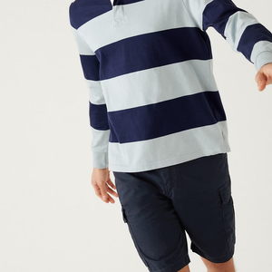 Shorts cargo pour hommes, taille mi-haute, fermeture boutonnée, vêtements décontractés, tissu Oxford respirant, couleur unie, poches - Product Image 4
