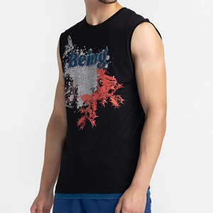 Glamour Plus Breathable 100% Cotton <b>Men's</b> Tank Tops High Quality Customized Screen Printing <b>Gym</b> Wear Sleeveless <b>Shirts</b> - Product Image 4