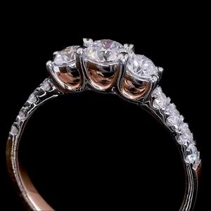 Bague de fiançailles en or massif 18 carats sertie d'un diamant rond certifié cultivé en laboratoire pour femme - Cadeau de la Saint-Valentin pour petite amie ou épouse - Product Image 3