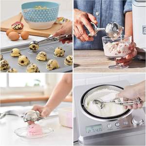 Bold Blossom Eco-Friendly Stainless Steel <b>Cookie</b> Ice Cream Scoop Trigger Ball Shape for Home Baking Catering Restaurant Use - Product Image 4