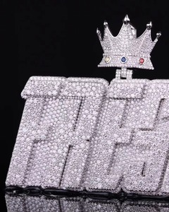 Hip Hop Jewelry 925 Sterling <b>Silver</b> VVS Moissanite Diamond Number Name <b>Initial</b> Logo <b>Pendant</b> Men's Iced Out Custom Letter <b>Pendant</b> - Product Image 6