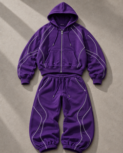 Custom Pullover Hoodie Sweatsuit <b>Matching</b> <b>Jogger</b> <b>Set</b> OEM ODM Clothing Factory - Product Image 1