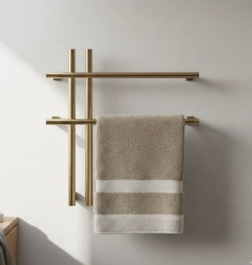Industrial Wall Mounted Towel Rack Three Layer <b>Metal</b> Bathroom Hook <b>Rail</b> Iron Finish finish holder Modern luxury bathroom rack - Product Image 5