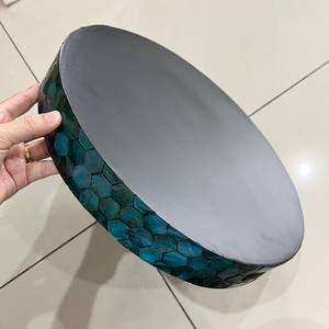 ถาดเก็บของเปลือกหอยมุกสีน้ำเงินเข้มเคลือบเงาสำหรับตกแต่งโต๊ะกาแฟ - Product Image 4