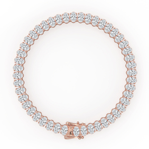 สร้อยข้อมือเทนนิส18kt เพชรทรงรีสุดหรูสายรัดข้อมือสำหรับ14kt สีทองด้านข้าง - Product Image 2