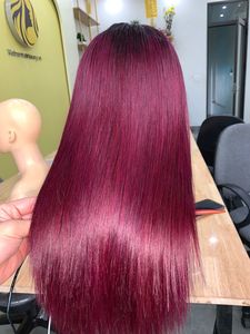 Vietnamhairluxury Best Seller Extensions de cheveux vierges Remy de haute qualité, lisses et soyeuses, couleur bordeaux, trame unique - Product Image 2