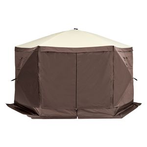 Gazebo Pop-Up a Strato Singolo con Tenda a 6 Lati 12.5x1 con Teli Antivento Rimovibili e Finestre a Rete, Riparo Solare - Product Image 4