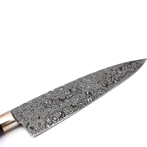 Cuchillo de Chef Personalizado Hecho a Mano Jexmoo con Hoja de Acero de Damasco de 8 Pulgadas, Mango de Madera y Funda de Cuero - Regalo para Chef - Product Image 3