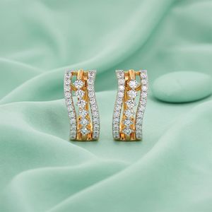 ต่างหูห่วงเพชรสองแถว - Product Image 3