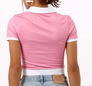 Camiseta Polo Corta para Mujer, Venta al Por Mayor, Diseño de Alta Calidad en Algodón de Secado Rápido y Transpirable, Impresión Personalizable - Product Image 2