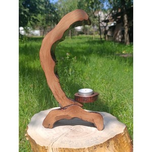 Porte-bougie en bois fait main, forme fantaisie, écologique, résistant à la chaleur, décoration de Pâques pour la maison - Product Image 4