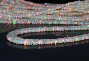 Perles Rondelle lisse d'opale éthiopienne 3-5mm opale blanche pour la fabrication de bijoux perles d'opale éthiopienne naturelle - Product Image 4