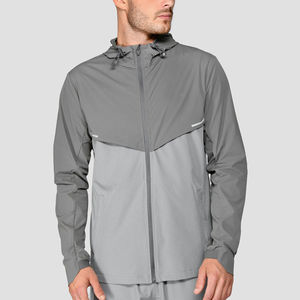 Vintage Men's Outdoor Running Fitness Hooded Drawstring Zipper <b>Patchwork</b> Casual <b>Jacket</b> Leopard Pattern 100% Nylon Full Length - Product Image 3
