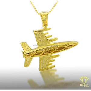 Colgante de Lujo con Forma de Avión de Combate, con Diamante Moissanite VVS y Plata de Ley 925 - Product Image 2
