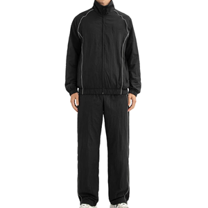 Ensemble de survêtement streetwear froissé coupe-vent personnalisé avec logo, 100 % polyester, deux pièces, respirant, pour hommes - Product Image 6