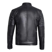 Veste d'hiver de luxe pour homme en cuir pleine fleur, cousue main, style italien, coupe ajustée premium, OEM ODM personnalisée, fermeture éclair lavée