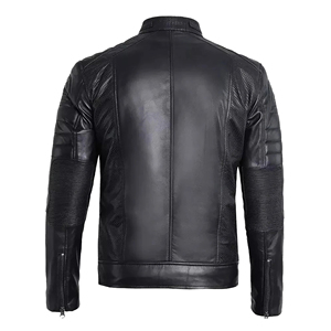 Veste d'hiver de luxe pour homme en cuir pleine fleur, cousue main, style italien, coupe ajustée premium, OEM ODM, personnalisable, lavée, fermeture éclair frontale - Product Image 4