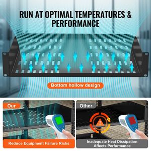 Mensola per Rack Server 2U, Profondità 16'/406mm, Capacità di Carico Massima 50 lbs, Mensola a Sbalzo Ventilata per Montaggio a Parete, Ottima per Rack Utilitari - Product Image 4