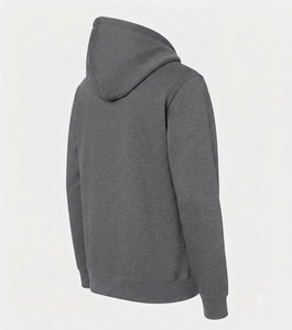 Sudadera con Capucha Gris Unisex, Poliéster French Terry, Corte Regular, Bolsillo Delantero, Ropa Casual de Otoño, Transpirable, 350g, Sin Forro - Product Image 4