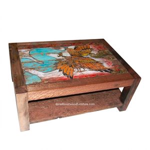 <b>Rustic</b> Solid Wood Eco-Friendly Handmade <b>Coffee</b> <b>Table</b> with Storage Antique Finish Indoor Living Room Furniture - Product Image 2