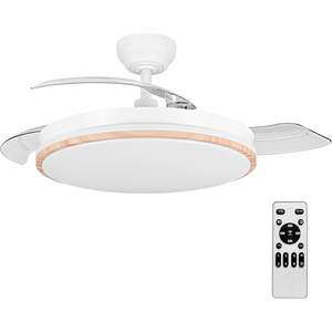 Ventilateur de plafond LED 72w 7590LM avec télécommande, moteur DC, minuterie, 6 vitesses, pales rétractables, 3 - Product Image 1