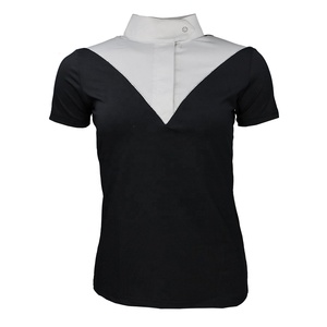 Nouveaux polos d'équitation pour femmes, 100% polyester, slim, bouton ajusté, manches courtes, couche de base pour femmes - Product Image 1